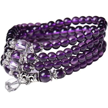Krystalperle Armbånd Simuleret Ametyst Armbånd Til Kvinder Mænd (lilla)
