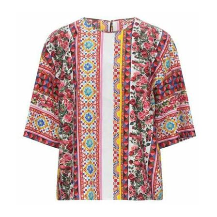 Dolce & Gabbana, Printed Blouse Różowy, Kobieta, Rozmiar: S