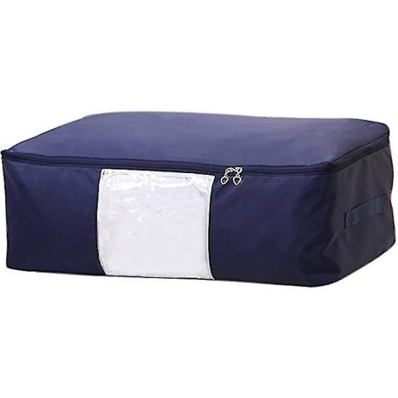 Opbevaringspose til tøj under sengen Oxford Plaid Mørkeblå