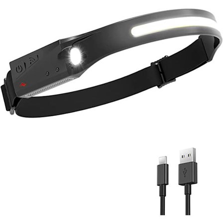 LED Oppladbar Hodelykt Kraftig Hodelykt Vanntett USB 120