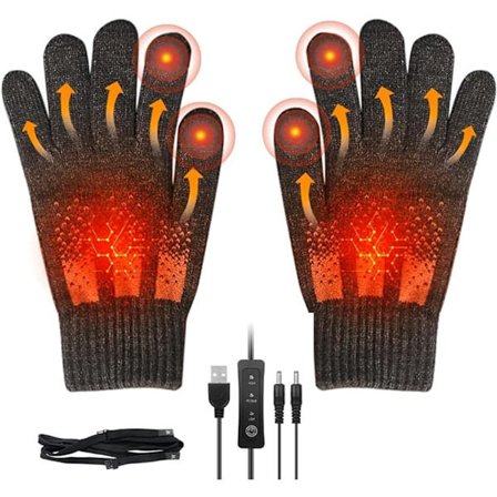 ING-käsineet, lämmitettävät käsineet, lämpimät käsineet, talviset kosketusnäyttökäsineet, pestävät talvihanskat, USB-täyssormilämmitteiset, 