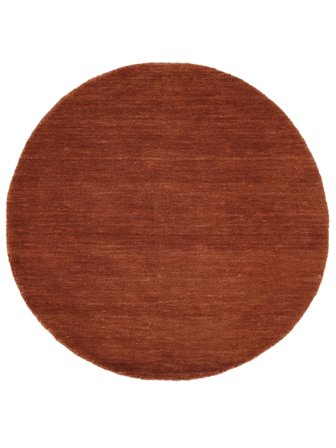 Handloom Ø 200 Rouge Rouille Rond Tapis De Laine