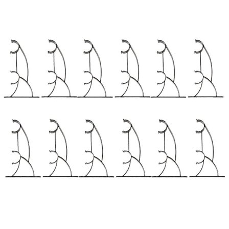 12 st Dubbla Metall Gardinstångshållare För 25mm Stång - Mörkbrunt Kaffe