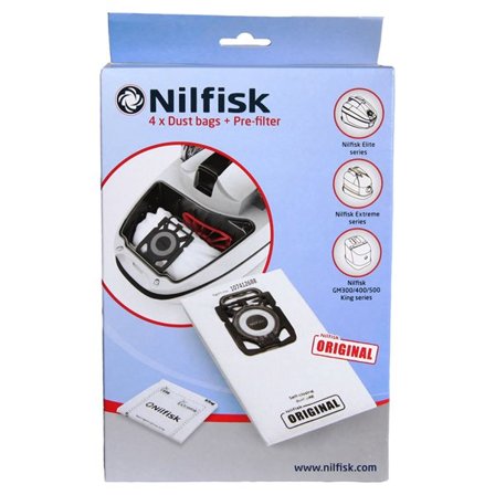 Nilfisk Elite/Extreme Dammsugarpåsar 4-pack + filter