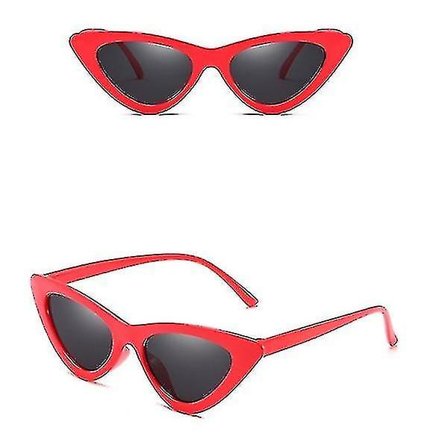 Mote Retro Kattøye Solbriller Designer Vintage Svart Rød Hvit Katt