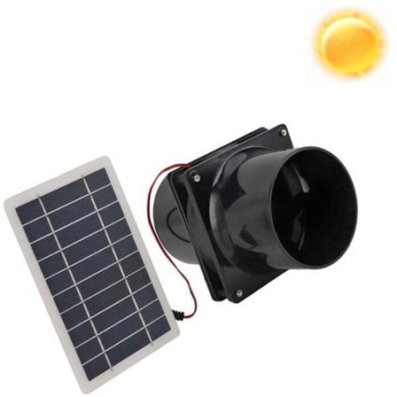 10 W aurinkovoimalla toimiva tuuletin - yhteensopiva lemmikkitalojen, kanatarhojen, matkailuautojen ja kasvihuoneiden kanssa