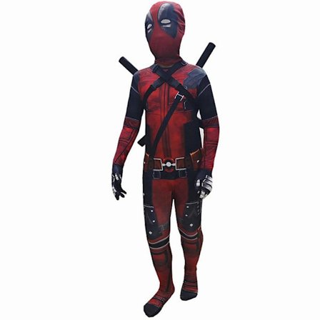 Deadpool-dräkter för barn, Halloween-utklädnad Cosplay-fest Deadpool-dräkt, Barn Deadpool-body Jumpsuit Cosplay-set 5-13 år
