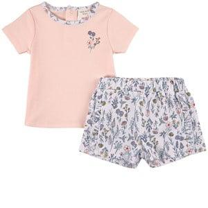 Carrément Beau Pink Floral T-shirt And Shorts Set 12 Months - Clothing sets - 12 months - Pink