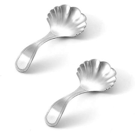 2 STK. Kaffemåleske i rustfrit stål, temåleske i rustfrit stål, kreativ skålformet kaffemåleske til kaffebønner og te