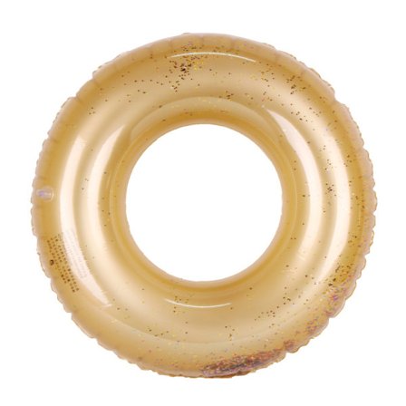 Pool Float Tube, Inflatable Transparent Swimming Ring with Colorful Sparkly Glitters for Kids Adults, -