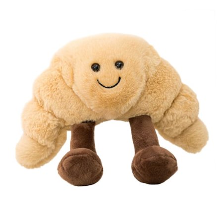 Croissant-pehmolelu söpö täytetty ruokapöytä leipä pehmolelu