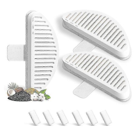 Ersättningsfilter för kattfontän - 3 filter och 6 filtersvampar för 2L automatiska vattenfilter för mattor