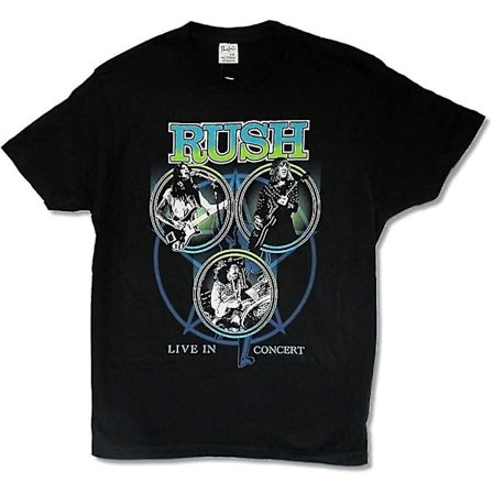 Rush Live In Concert Classic Pics Svart T-shirt för män (3x)