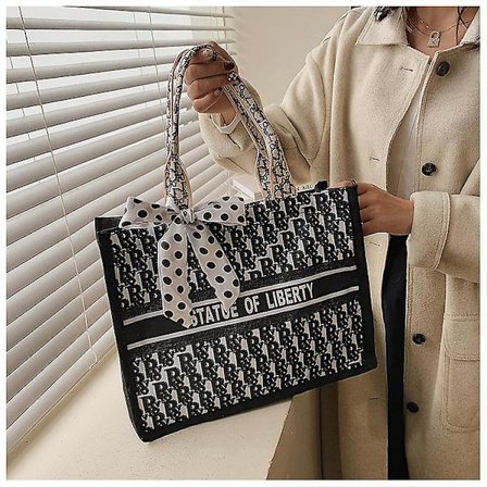 Lady Canvas Bag Large Handbag Tote Bag Holiday Beach Bag Shopping Bag Large Capacity Shoulder Bag Bucket Bag For School Work Travel Zipper Closur