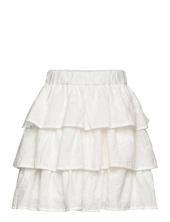 Skirt Flounces Ao Embroded White Lindex