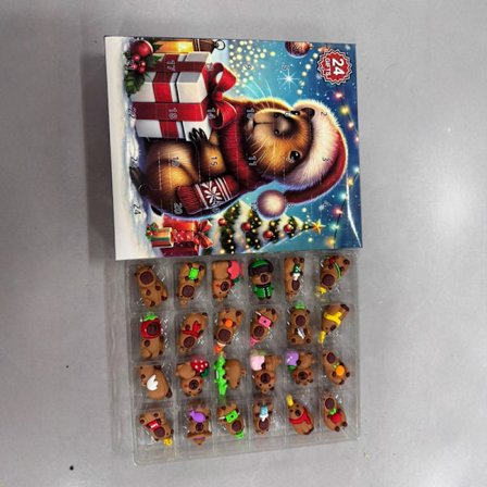 Capybara Adventskalendere 2025, 24 dager Julekalender Leker, Kalender Lekesett For Ferie Bursdag For Barn Voksne