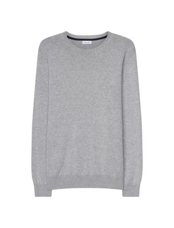 H-Pullover 1/1 Arm Strikkegenser M. Rund Krage Grå Seidensticker*Betinget Tilbud