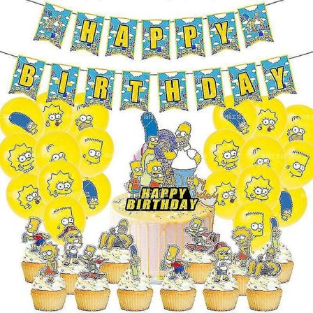 Animasjon Simpsons Temafest Dekor Simpsons Bursdag Trekke Banner Ballongoppsett Artikler (FMY)