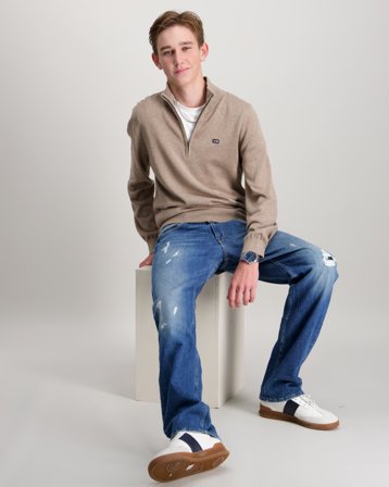 Lexington Freddy Half-Zip Sweater Brun Genser Gutt - Kids Brand Store