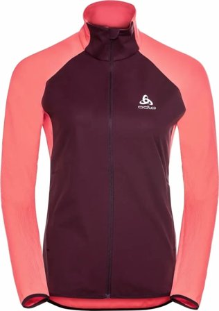 Odlo Women's Zeroweight Warm Hybrid Running Jacket Women unlined workout jackets Red M