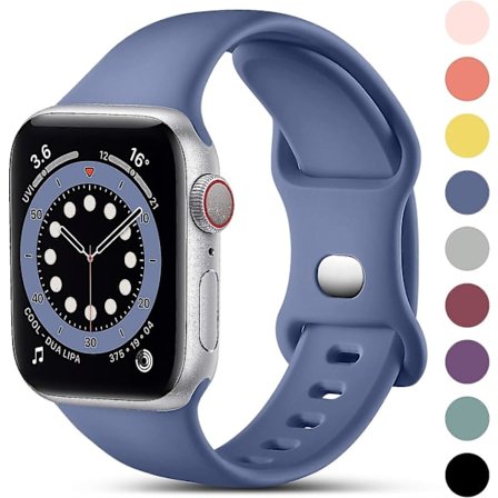 Kompatibel med Apple Watch-armband 38 mm 40 mm 41 mm, ersättningssilikonband för iwatch Series 8 7 6 5 4 3 2 1 Se Ultra, 38 mm/40 mm/41 mm-s/m, blå 