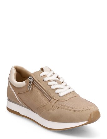 Woms Lace-Up Lave Sneakers Beige Tamaris*Betinget Tilbud