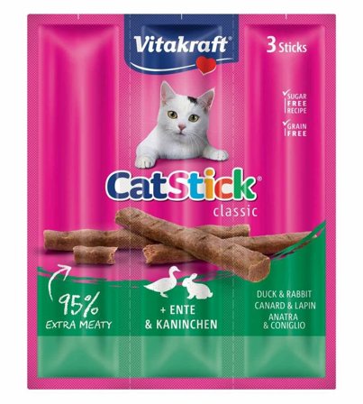 Vitakraft CatStick Gusto Anatra&Coniglio Snack Gatti Adulti Busta