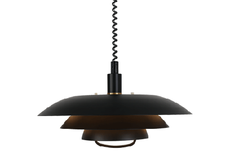 Aneta Lighting Epsilon 15208-15 Taklampa justerbar höjd, E27, svart, Belysning