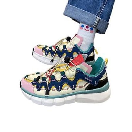 Tynne Fargerike Chic Sneakers Kompatibel med Menn og Kvinner Pustende