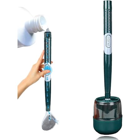 Genopfyldelig toiletbørste, vægmonteret toiletbørste, toiletbørste og holder sæt til badeværelse