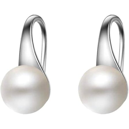 Perleøredobber for kvinner, 925 Sterling Sølv Krokøredobber