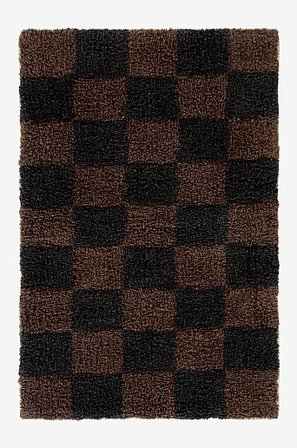 Jotex - Badrumsmatta 60x90 Cm Bomull Brun/svart Rutigt MELA - Köp Badrumsmattor hos Jotex