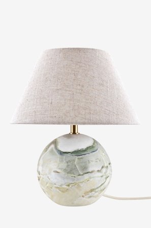 Globen Lighting - Bordslampa Castello 35 Beige travertin - Grön - Bordslampor - Från Homeroom