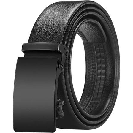 Miesten Vegan Nahkavyö, Muodollinen/Arkinen, Automaattinen Lukko, Musta | 120cm