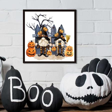 Halloween-tonttu Timanttimaalauspakkaukset Aikuisten - Timanttitaidepakkaukset Tarvikkeilla ja Työkaluilla, 5D Maalaus Timanttipisteillä