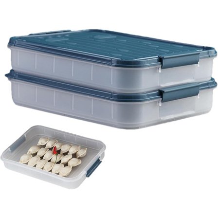 2 stk. Dumpling Opbevaringsboks til Fryser, Køling med Låselåg, Opbevaringsboks Lufttæt Opbevaringsbeholder til Cupcake Muffin Dumpling Dessert