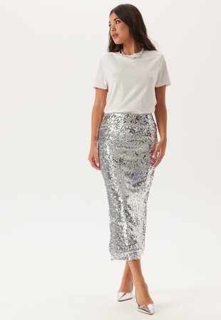 BUBBLEROOM-Sequin Midi Skirt-S