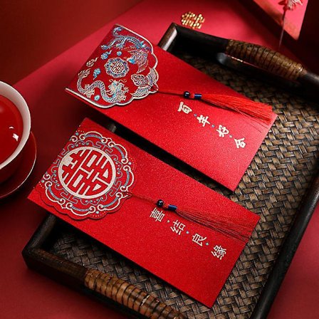 2022 Red Envelope New Year Hot Stamping Creative Red Spring Festival Wedding