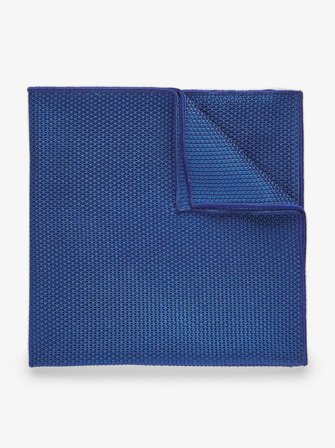 John Henric Men's Blaues Einstecktuch aus Grenadine Size Onesize