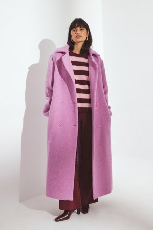 Erica Kvam x NA-KD Manteau en laine floue mélangée - Manteaux - Rose - EU 34