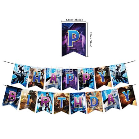 How to Train Your Dragon Toothless Tema Barnebursdagsfest Dekor | Trekk Flagg Sett Inn Flagg Ny**Trekk i flagget