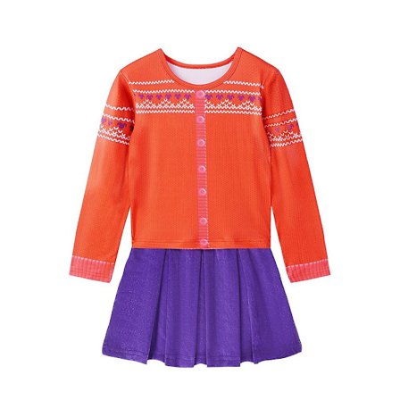 3-8 år vänder barn Flickor Röd Mei Cosplay kostym