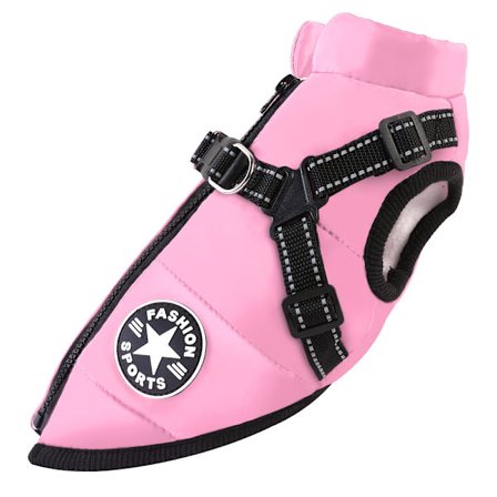 Varm Vandtæt Jakke Med Sele Til Hund Vinter Behagelig Bomuldsjakke Polstret Vest Til Små Mellemstore Hunde Lilla Blå M