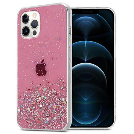 Apple iPhone 12 / 12 PRO Hülle Handy Cover TPU- case - Genomskinlig med glitter
