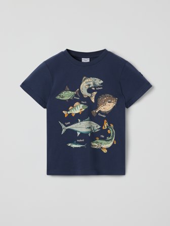 T-paita kuviolla Polarn O. Pyret 86 lastenvaatteet blue