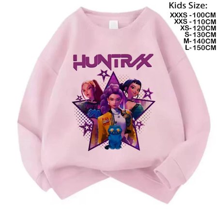 Gave til filmfans Kpop Demon Hunters Hettegenser Jenter Barn Huntrix Barnegenser Søt Tiger Harajuku Hettegenser for Gutter Jenter