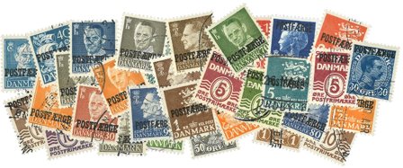 Danmark - Postfærgemærker 32 forskellige frimærker - Stemplet