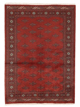 Håndknyttet Pakistan Bokhara 3Ply Tæppe 140X194 Mørkerød/Sort