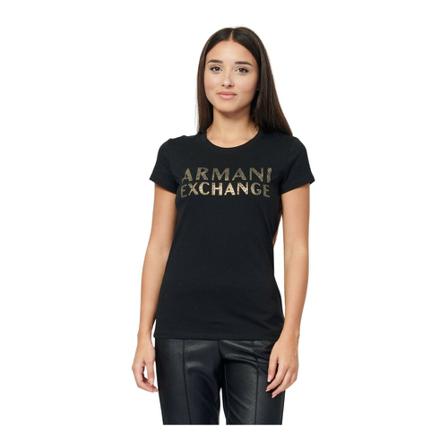 Armani Exchange T-Shirts svart, Dam, Dam, Storlek: L