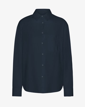 Organic Oversized Shirt - Navy Blue - Female - S